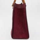 GUCCI Bamboo Hand Bag Suede Purple Gold 002 123 0260 Auth ep12937-5