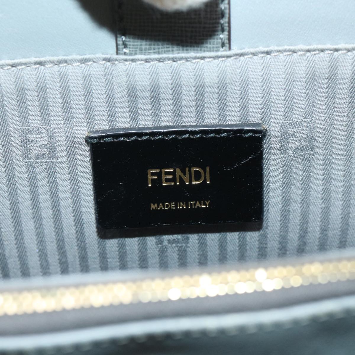 FENDI To Joule Hand Bag Leather 2way Gray Auth ep1294