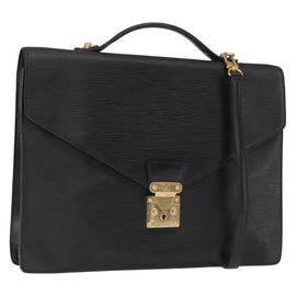 LOUIS VUITTON Epi Porte Documents Bandouliere Black M54462 LV Auth ep12940