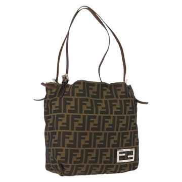 FENDI Zucca Canvas Hand Bag Black Brown Auth ep12941