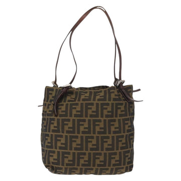 FENDI Zucca Canvas Hand Bag Black Brown Auth ep12941 - 0