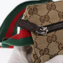 GUCCI GG Canvas Web Sherry Line Waist bag Beige Silver 28566 Auth ep12942-17