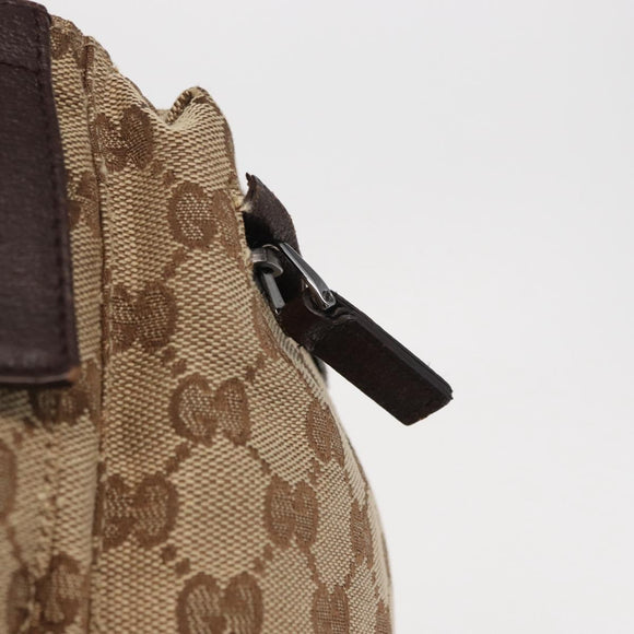 GUCCI GG Canvas Web Sherry Line Waist bag Beige Silver 28566 Auth ep12942