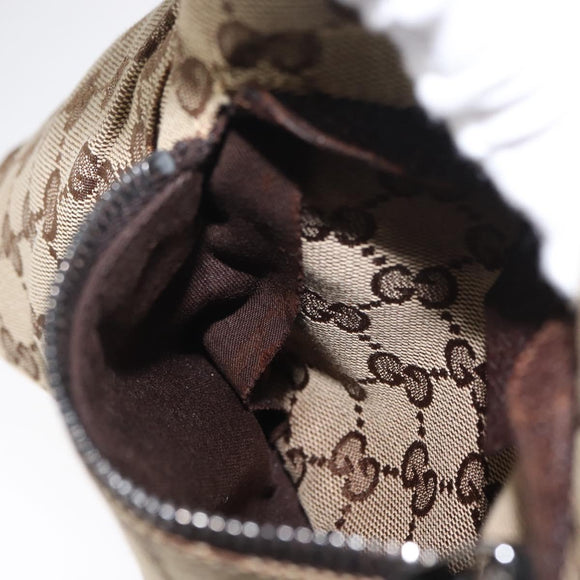 GUCCI GG Canvas Web Sherry Line Waist bag Beige Silver 28566 Auth ep12942