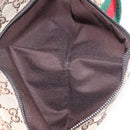 GUCCI GG Canvas Web Sherry Line Waist bag Beige Silver 28566 Auth ep12942-23