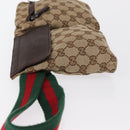 GUCCI GG Canvas Web Sherry Line Waist bag Beige Silver 28566 Auth ep12942-4