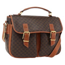 CELINE Macadam Canvas Hand Bag PVC Leather 2way Brown Gold Auth ep12949V-1