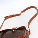 CELINE Macadam Canvas Hand Bag PVC Leather 2way Brown Gold Auth ep12949V-15