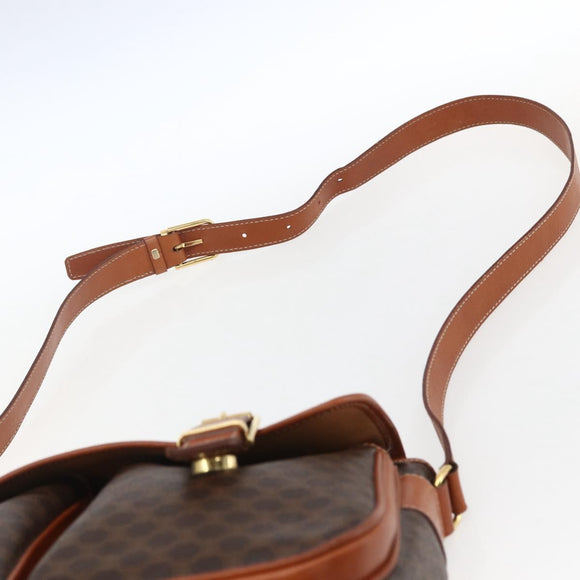 CELINE Macadam Canvas Handtasche PVC Leder 2-Wege Braun Gold Authentisch ep12949V