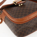 CELINE Macadam Canvas Hand Bag PVC Leather 2way Brown Gold Auth ep12949V-16