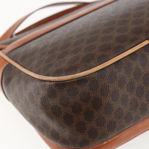 CELINE Macadam Canvas Hand Bag PVC Leather 2way Brown Gold Auth ep12949V