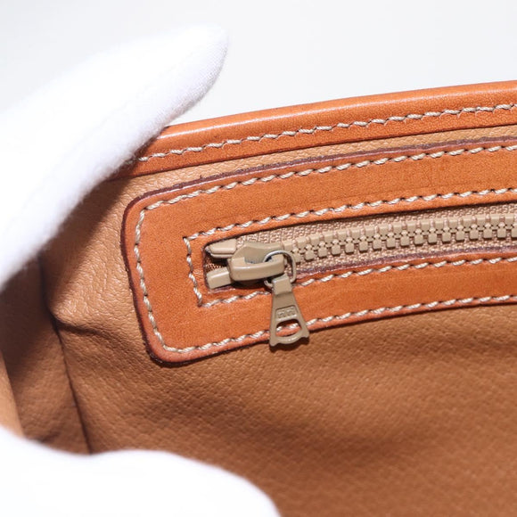 CELINE Macadam Canvas Hand Bag PVC Leather 2way Brown Gold Auth ep12949V