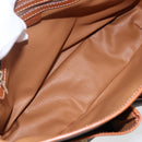 CELINE Macadam Canvas Hand Bag PVC Leather 2way Brown Gold Auth ep12949V-11