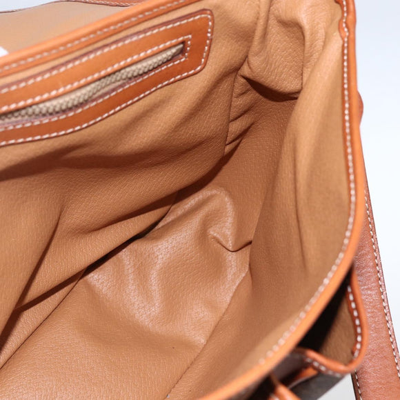 CELINE Macadam Canvas Hand Bag PVC Leather 2way Brown Gold Auth ep12949V