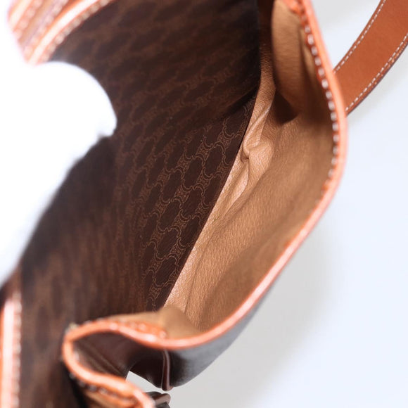 CELINE Macadam Canvas Handtasche PVC Leder 2-Wege Braun Gold Authentisch ep12949V