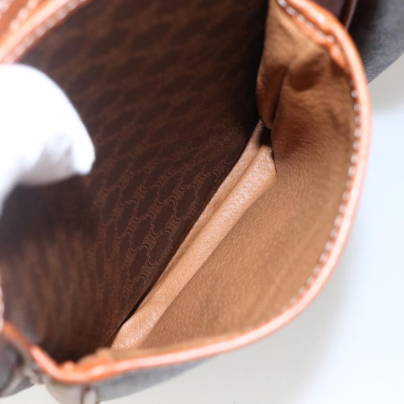 CELINE Macadam Canvas Handtasche PVC Leder 2-Wege Braun Gold Authentisch ep12949V
