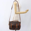 CELINE Macadam Canvas Hand Bag PVC Leather 2way Brown Gold Auth ep12949V-28