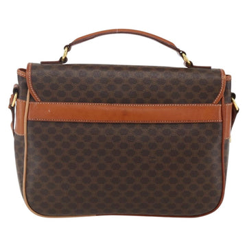 CELINE Macadam Canvas Hand Bag PVC Leather 2way Brown Gold Auth ep12949V - 0