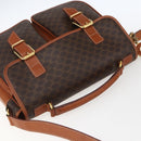 CELINE Macadam Canvas Hand Bag PVC Leather 2way Brown Gold Auth ep12949V-6