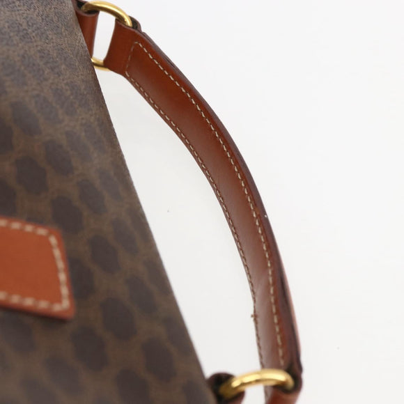 CELINE Macadam Canvas Hand Bag PVC Leather 2way Brown Gold Auth ep12949V