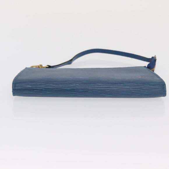 LOUIS VUITTON Epi Pochette Accessoires Beutel Blau M52985 LV Auth ep12951