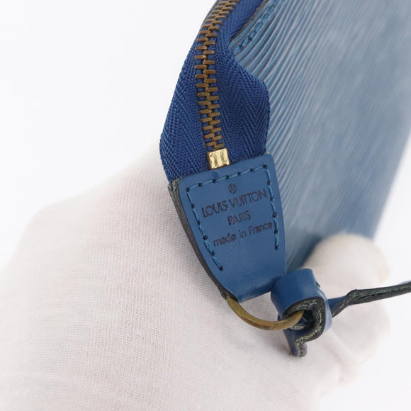 LOUIS VUITTON Epi Pochette Accessoires Beutel Blau M52985 LV Auth ep12951