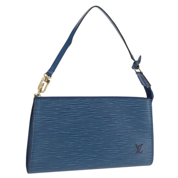 LOUIS VUITTON Epi Pochette Accessoires Beutel Blau M52985 LV Auth ep12951