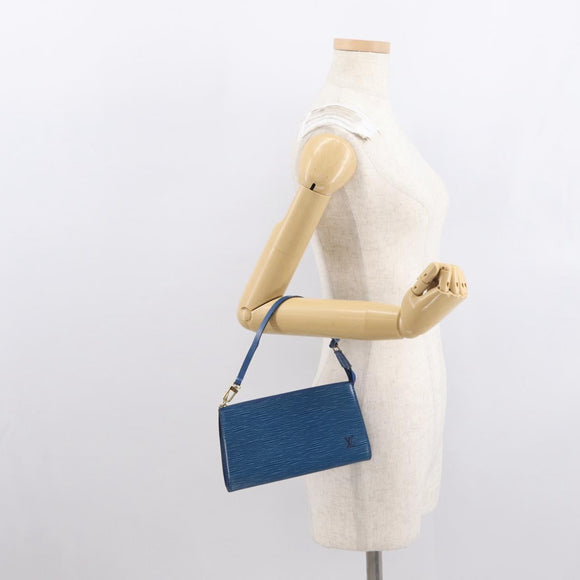 LOUIS VUITTON Epi Pochette Accessoires Beutel Blau M52985 LV Auth ep12951