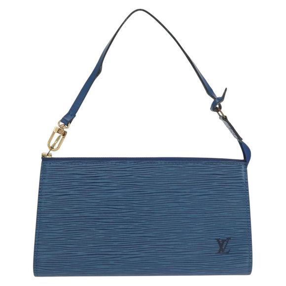 LOUIS VUITTON Epi Pochette Accessoires Beutel Blau M52985 LV Auth ep12951