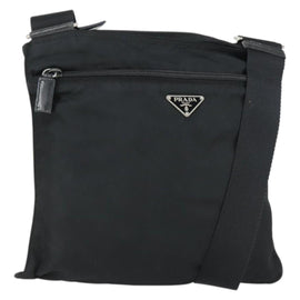 PRADA Shoulder Bag Nylon Black Silver Auth ep12954
