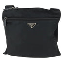 PRADA Shoulder Bag Nylon Black Silver Auth ep12954-13