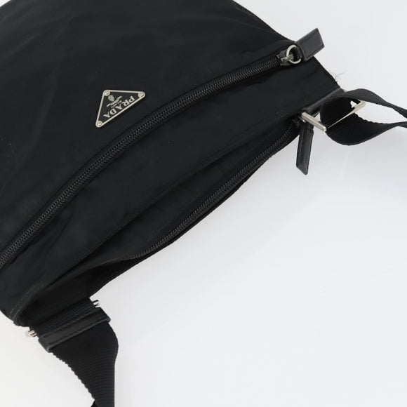 PRADA Shoulder Bag Nylon Black Silver Auth ep12954
