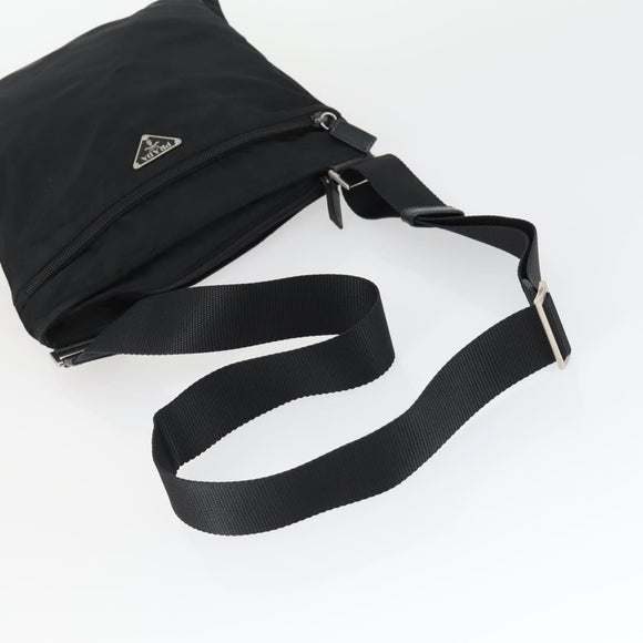 PRADA Shoulder Bag Nylon Black Silver Auth ep12954