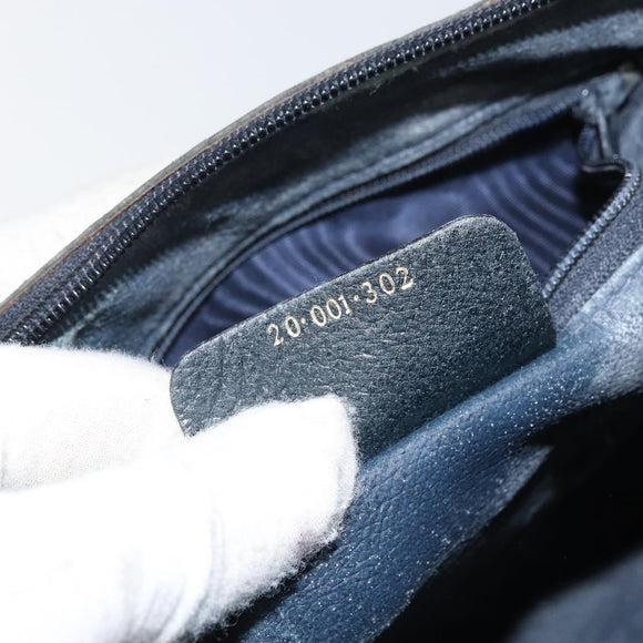 GUCCI GG Supreme Sherry Line Boston Bag PVC Leather Navy Gold Auth ep12955