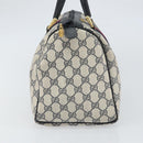 GUCCI GG Supreme Sherry Line Boston Bag PVC Leather Navy Gold Auth ep12955-4