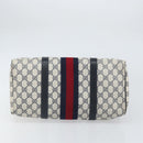 GUCCI GG Supreme Sherry Line Boston Bag PVC Leather Navy Gold Auth ep12955-9