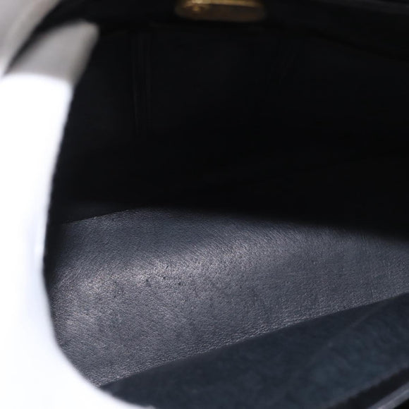 GUCCI Hand Bag Patent leather Black Gold Auth ep12956