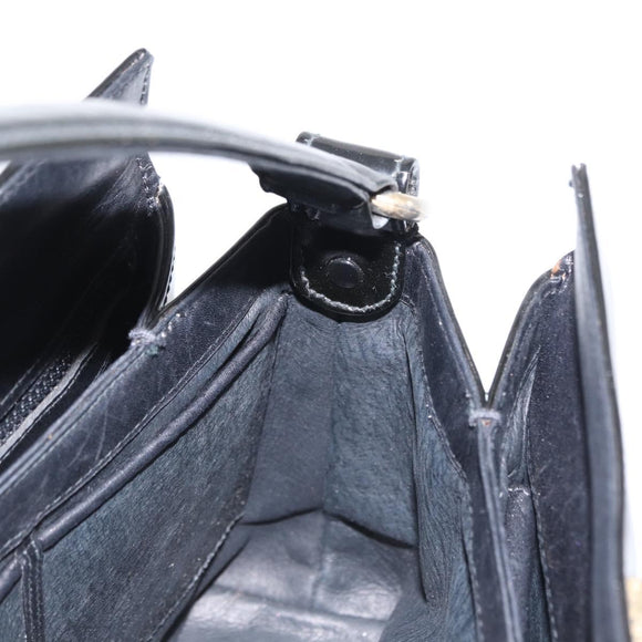 GUCCI Hand Bag Patent leather Black Gold Auth ep12956