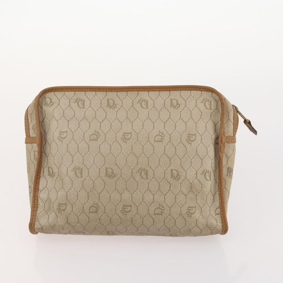 Christian Dior Trotter Honeycomb Canvas Bag Leather PVC 3 Set Beige Auth ep12961