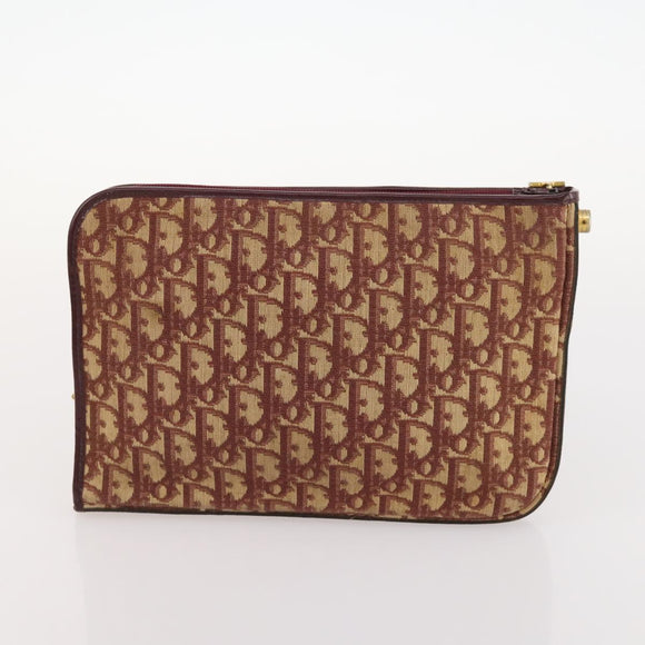 Christian Dior Trotter Honeycomb Canvas Bag Leather PVC 3 Set Beige Auth ep12961
