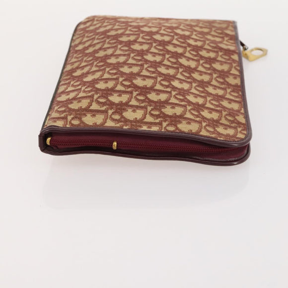 Christian Dior Trotter Honeycomb Canvas Bag Leather PVC 3 Set Beige Auth ep12961