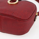 Christian Dior Umhängetasche PVC Bordeaux Gold Auth ep12962V-9