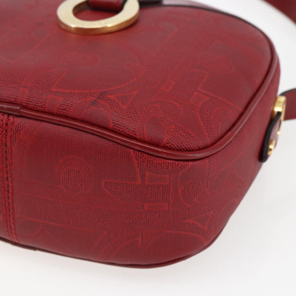 Christian Dior Umhängetasche PVC Bordeaux Gold Auth ep12962V