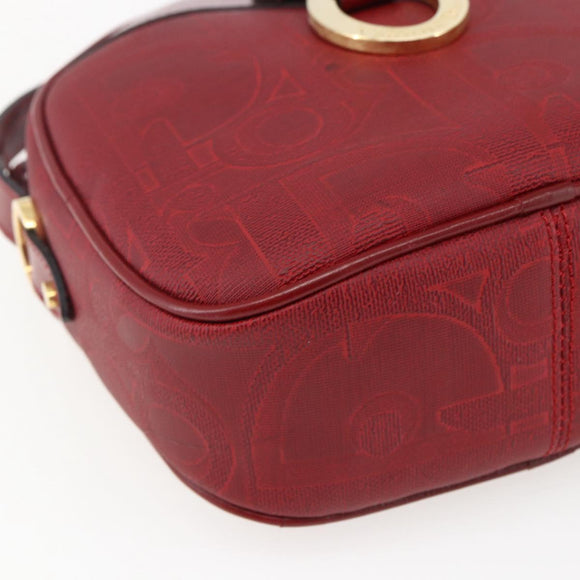 Christian Dior Umhängetasche PVC Bordeaux Gold Auth ep12962V