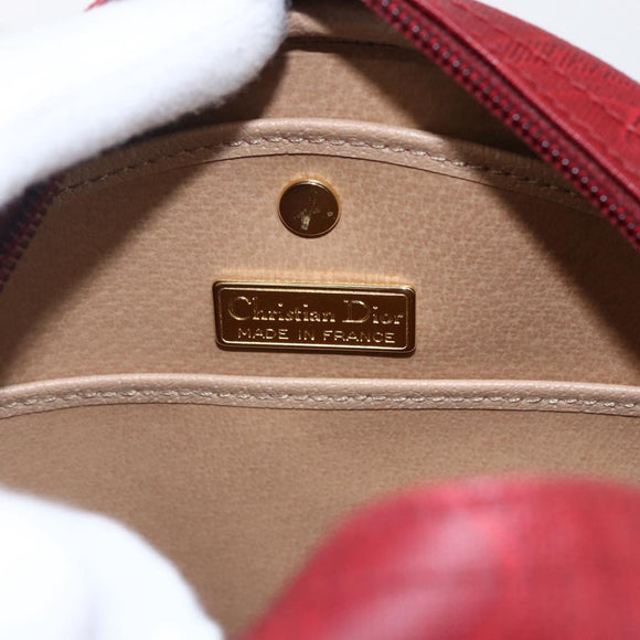 Christian Dior Umhängetasche PVC Bordeaux Gold Auth ep12962V