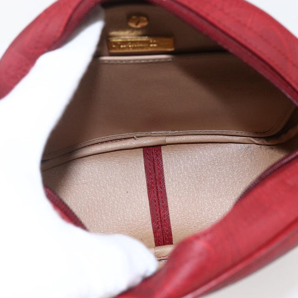 Christian Dior Umhängetasche PVC Bordeaux Gold Auth ep12962V
