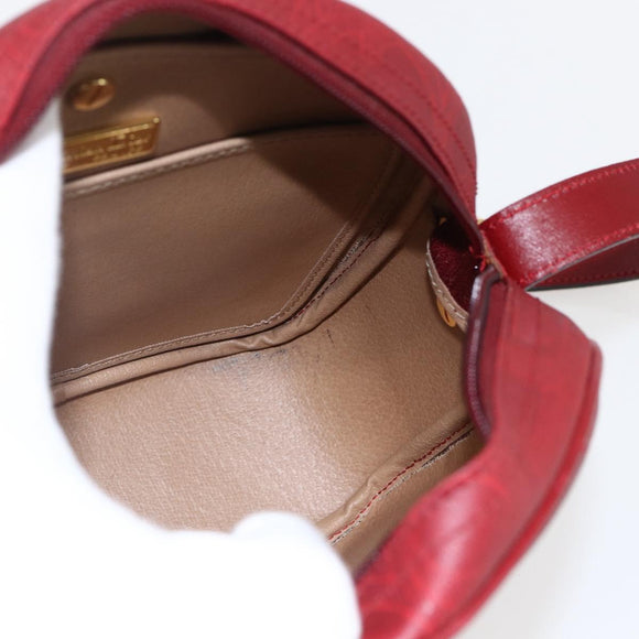 Christian Dior Umhängetasche PVC Bordeaux Gold Auth ep12962V