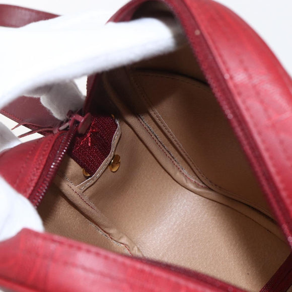 Christian Dior Umhängetasche PVC Bordeaux Gold Auth ep12962V