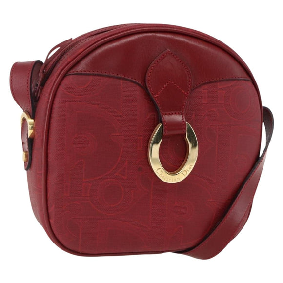 Christian Dior Umhängetasche PVC Bordeaux Gold Auth ep12962V