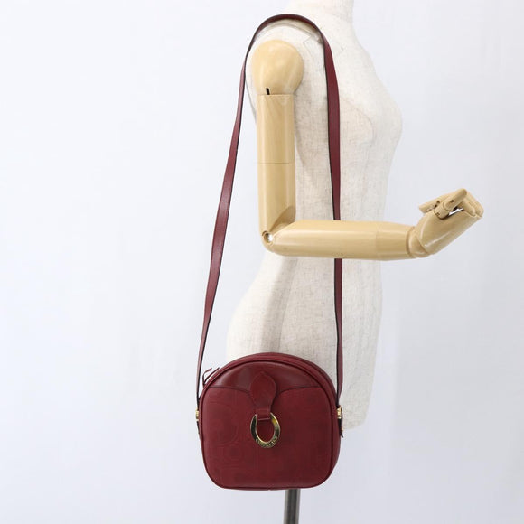 Christian Dior Umhängetasche PVC Bordeaux Gold Auth ep12962V